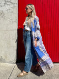 Floral border kimono dress