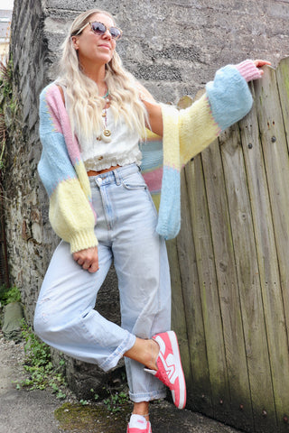 Pastel whip stitch cardigan