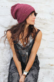 Multiway ribbed beanie (Plum)