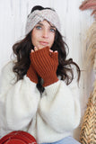 Ribbed fingerless gloves (Burnt orange)
