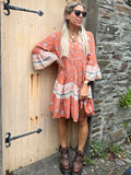 Terracotta floral tunic