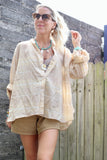 Tan check blouse
