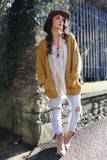 Mustard waffle knit cardigan