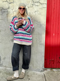 Chunky scalloped stripe jumper