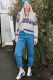 Teal mom jeans