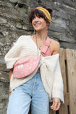 Pink floral cross body bag