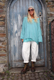 V neck knit jumper ( Aqua)