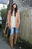 Fan printed quilted jacket