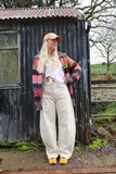 Barrel leg jeans (Cream)