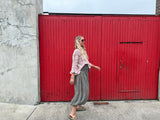 Dusty pink scalloped crochet top