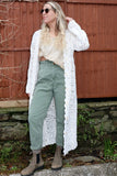 Long crochet kimono cardigan