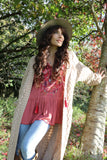 Embroidered rose peasant blouse