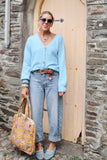 Soft knit cardigan (Baby blue)