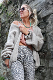 Ruffle sleeve cardigan (Beige)