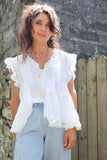 Ruffle cotton blouse