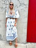 Floral embroidered border dress