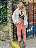 Black and white embroidered kimono