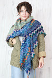Zig zag knit poncho scarf