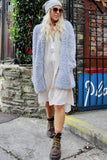 Fluffy grey  jacket