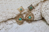 Mosaic drop earrings (Gold)