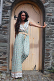 Floral sage green jumpsuit