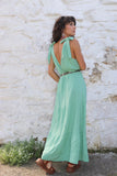 Mint chessecloth tiered dress