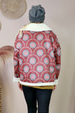 shearling lined patterned jacket