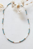 Sage and white beaded necklace