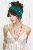 Velvet pearl headband (Khaki)