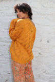 Open knit cardigan (Mustard)