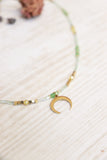 Crescent moon beaded necklace