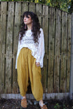 Floral circle crochet top (white)