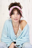 Stripe bow headband (Pink)