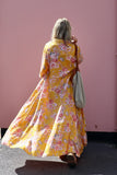 Floral mustard shirt dress