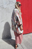 Patchwork silky kimono