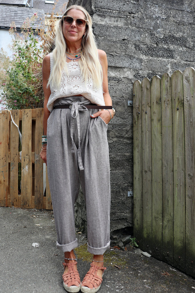 Linen trousers (Grey)