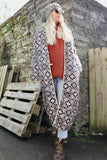 Long diamond quilted jacket