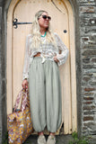 Khaki balloon leg trousers