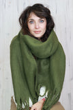 Soft tassel scarf (Olive)