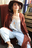 Pinstripe crochet embroidered cami