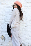 Button detail long sleeve tee (Cream)