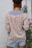 Ditsy floral frill trim blouse