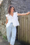 Ruffle cotton blouse
