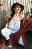 Pinstripe crochet embroidered cami