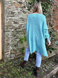 Dip back knit jumper (Cyan)