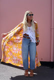 Floral mustard shirt dress