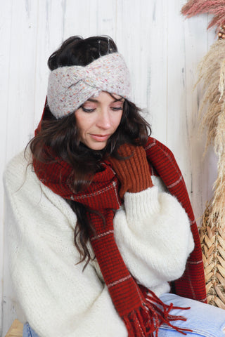 Speckle knit headband (Pink)