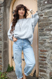 Ruffle sleeve knot detail jumper (Grey)