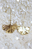 Ruffled leaf earrings (Gold)