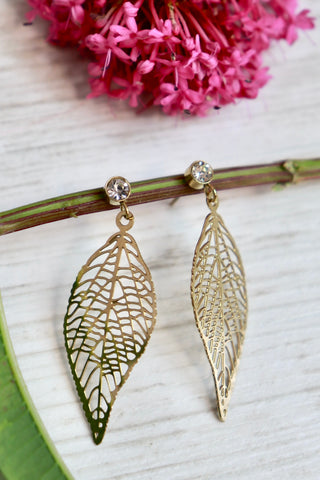 Open leaf earrings